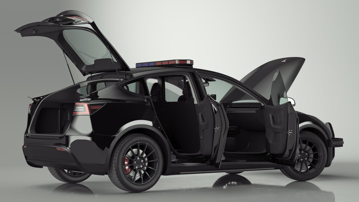 Police Tesla Model Y Rigged 3D