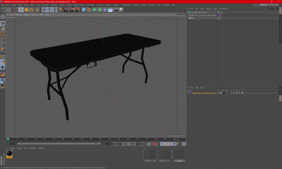 Black Economy Folding Table 3D