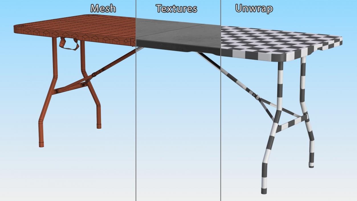 Black Economy Folding Table 3D