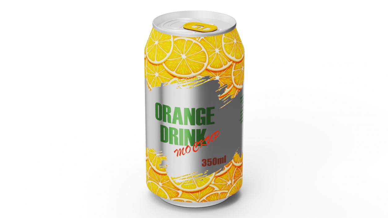 Orange Coke Can Mockup 350ml Sleek 3D model