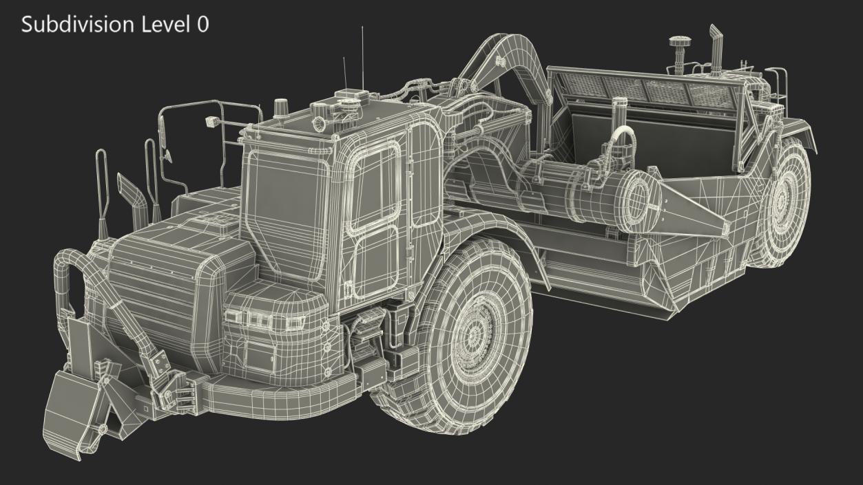 3D Wheeled Tractor Scraper Dirt model