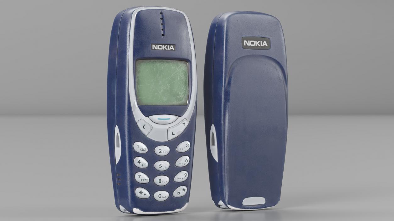 3D Old Scratched Phone Nokia 3310 Switched Off model