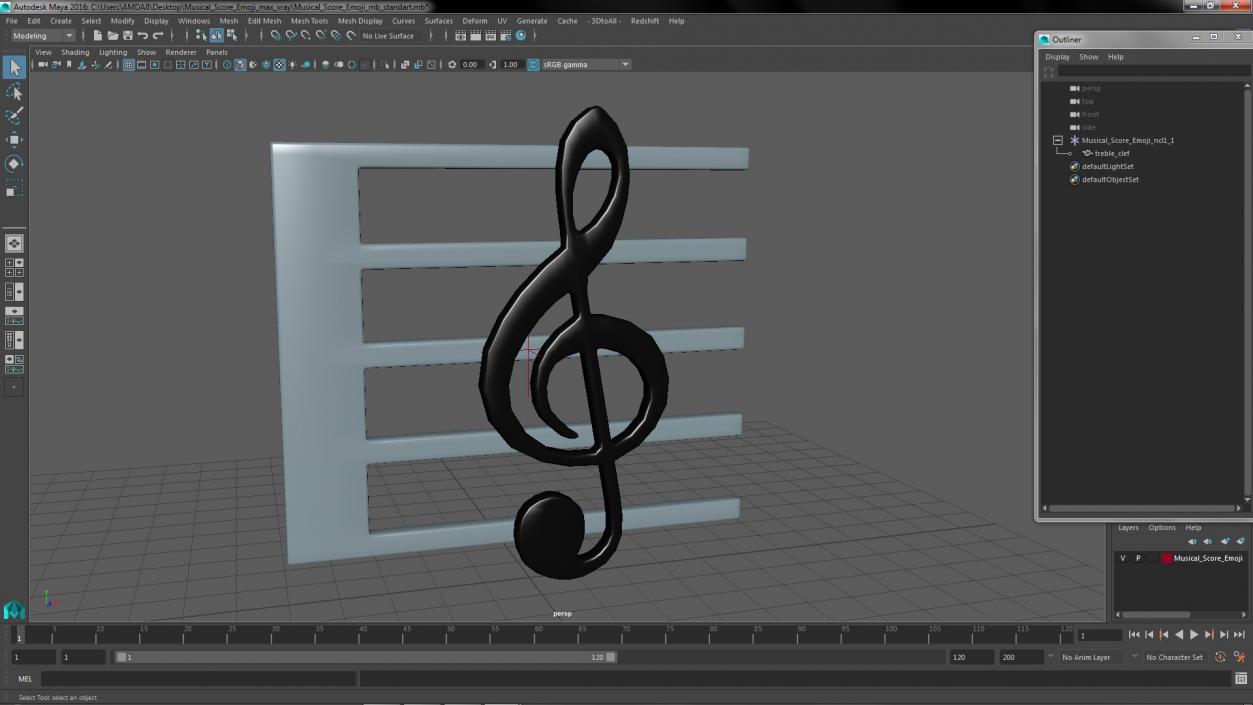 Musical Score Emoji 3D model