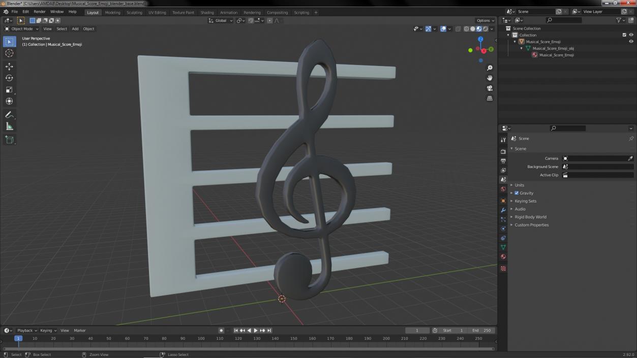 Musical Score Emoji 3D model