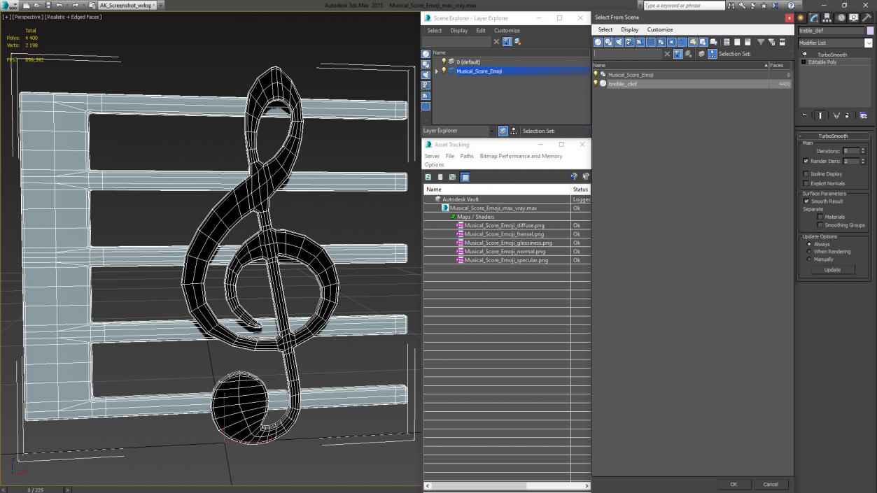 Musical Score Emoji 3D model