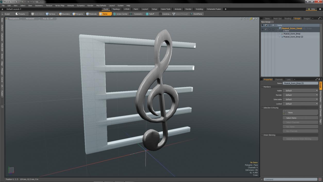 Musical Score Emoji 3D model