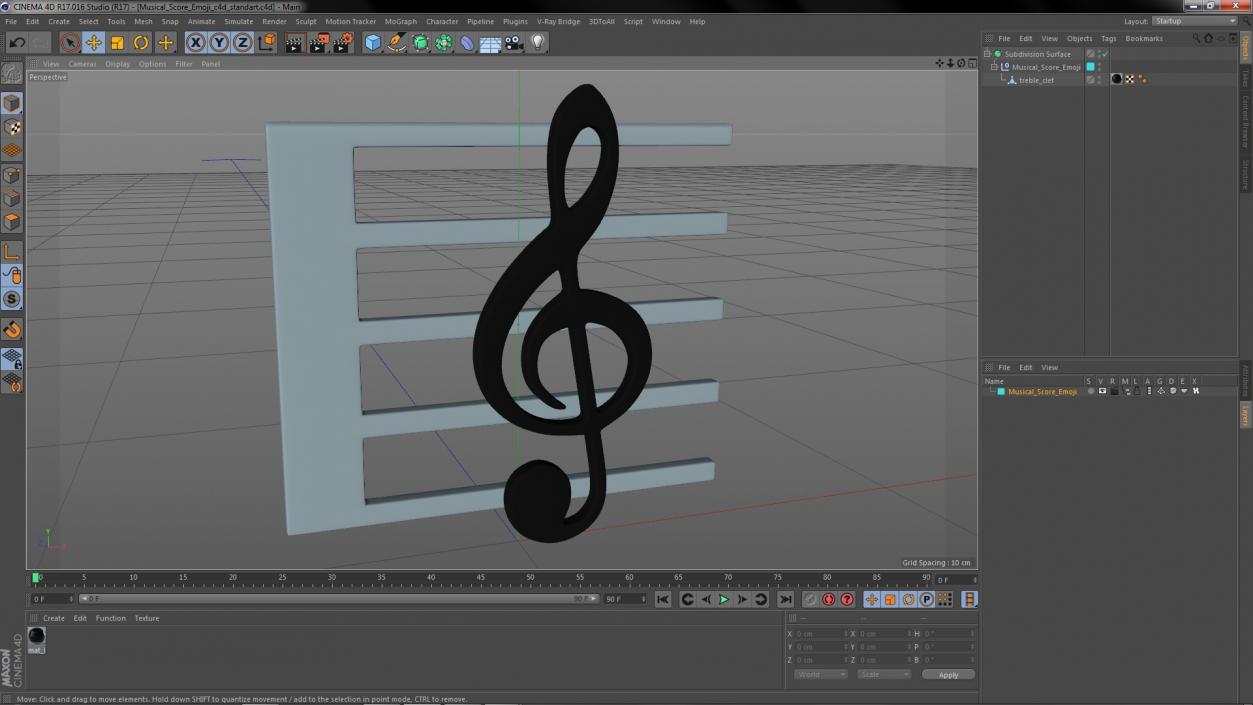 Musical Score Emoji 3D model