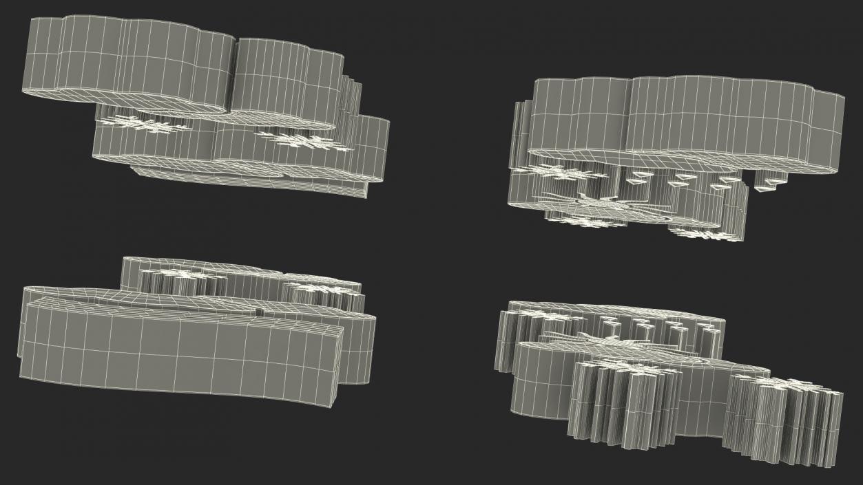 Meteorology Symbols with Snow and Wind Set 3D