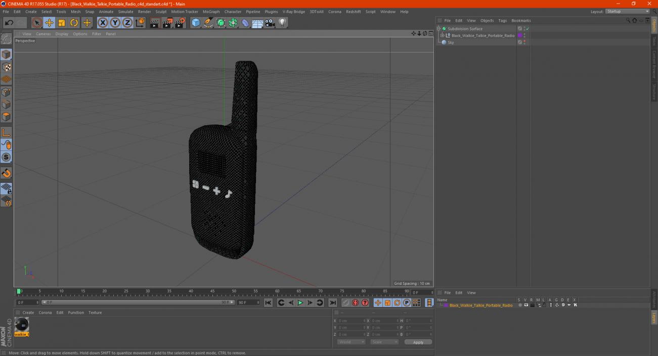 Black Walkie Talkie Portable Radio 3D model