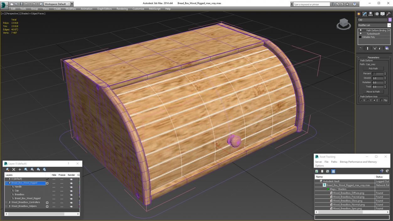 3D Bread Box Wood Rigged