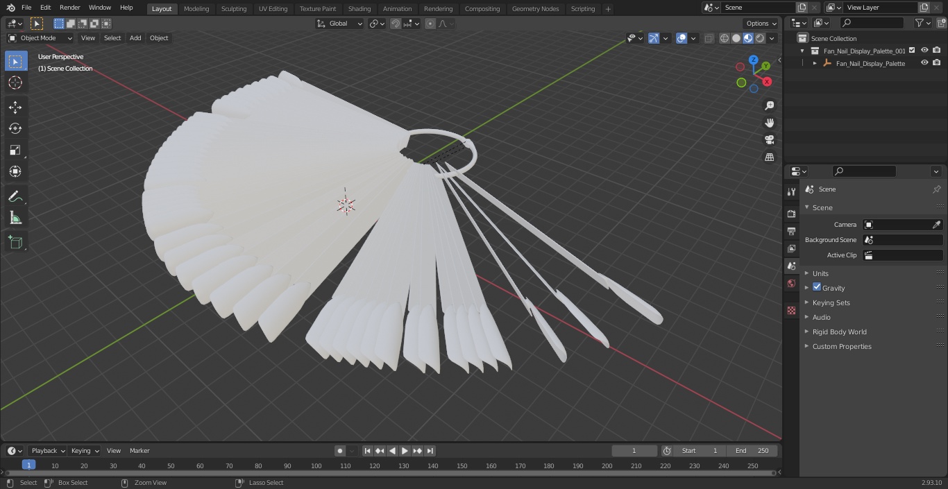 Fan Nail Display Palette 3D model