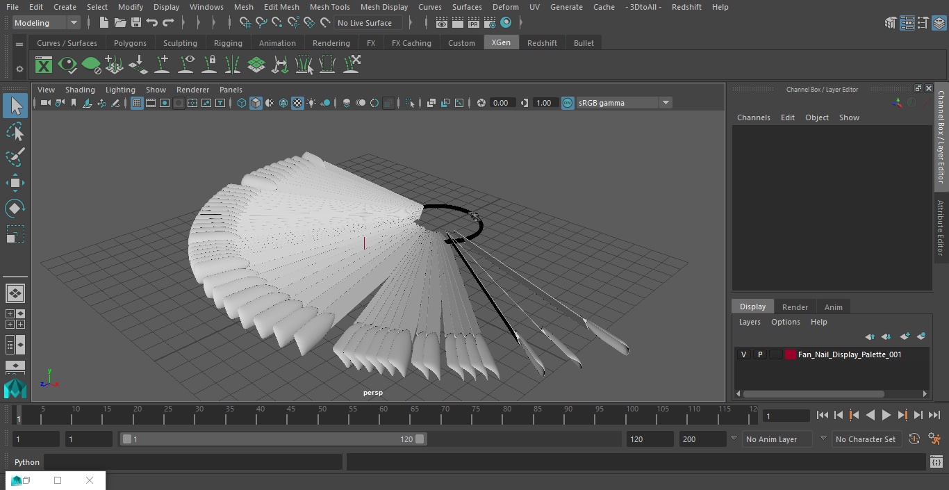 Fan Nail Display Palette 3D model