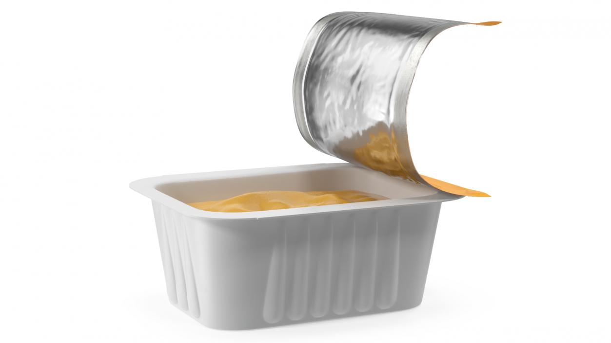 3D model Heinz Honey Mustard Sauce Dip Pot Opened