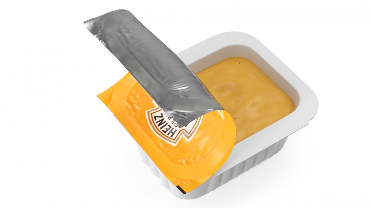 3D model Heinz Honey Mustard Sauce Dip Pot Opened