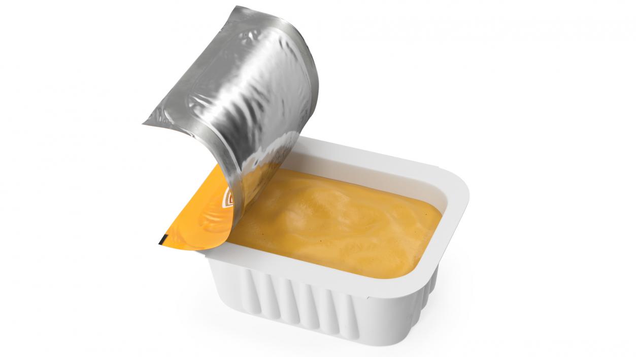 3D model Heinz Honey Mustard Sauce Dip Pot Opened