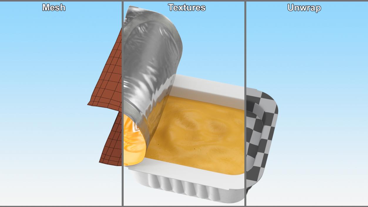 3D model Heinz Honey Mustard Sauce Dip Pot Opened