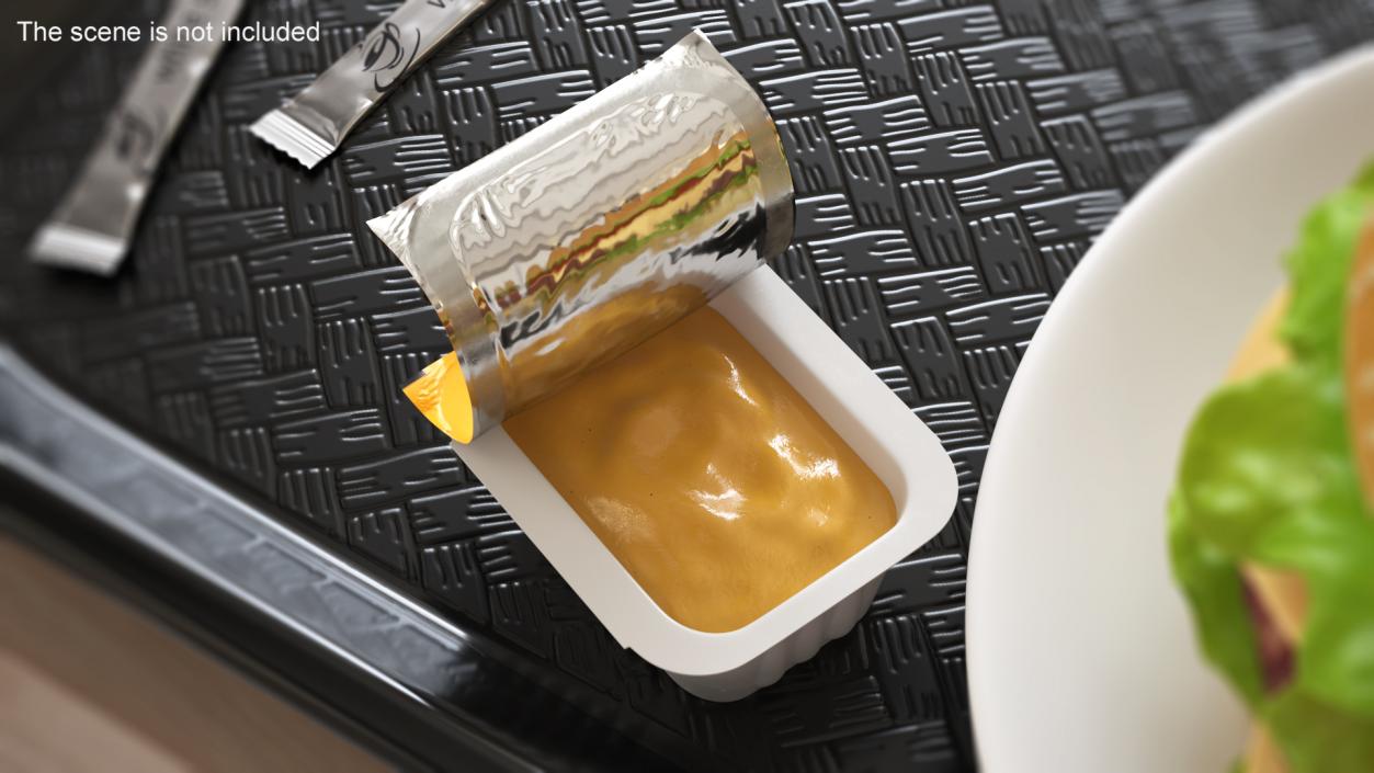 3D model Heinz Honey Mustard Sauce Dip Pot Opened