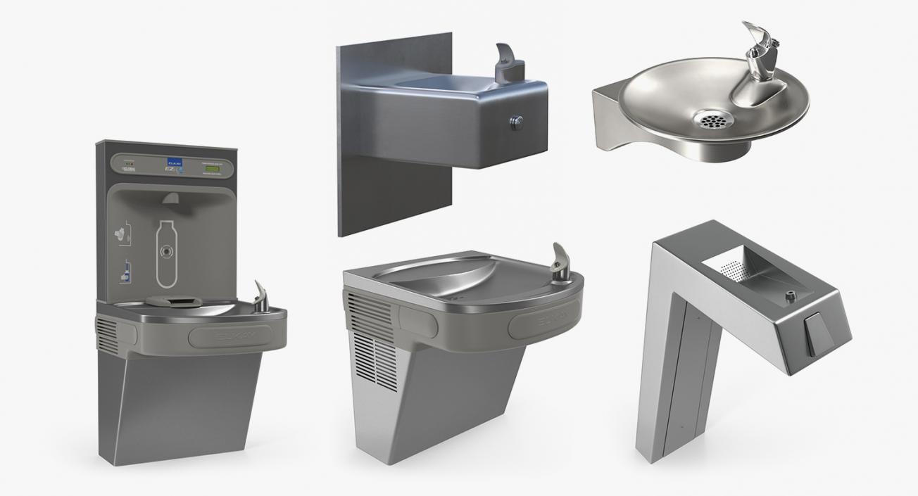 3D Drinking Fountains Collection 3