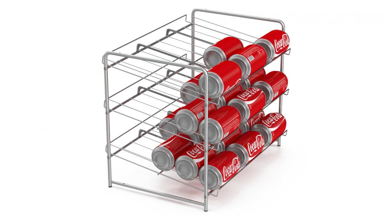 3D Soda Can Dispenser with Cola Cans model