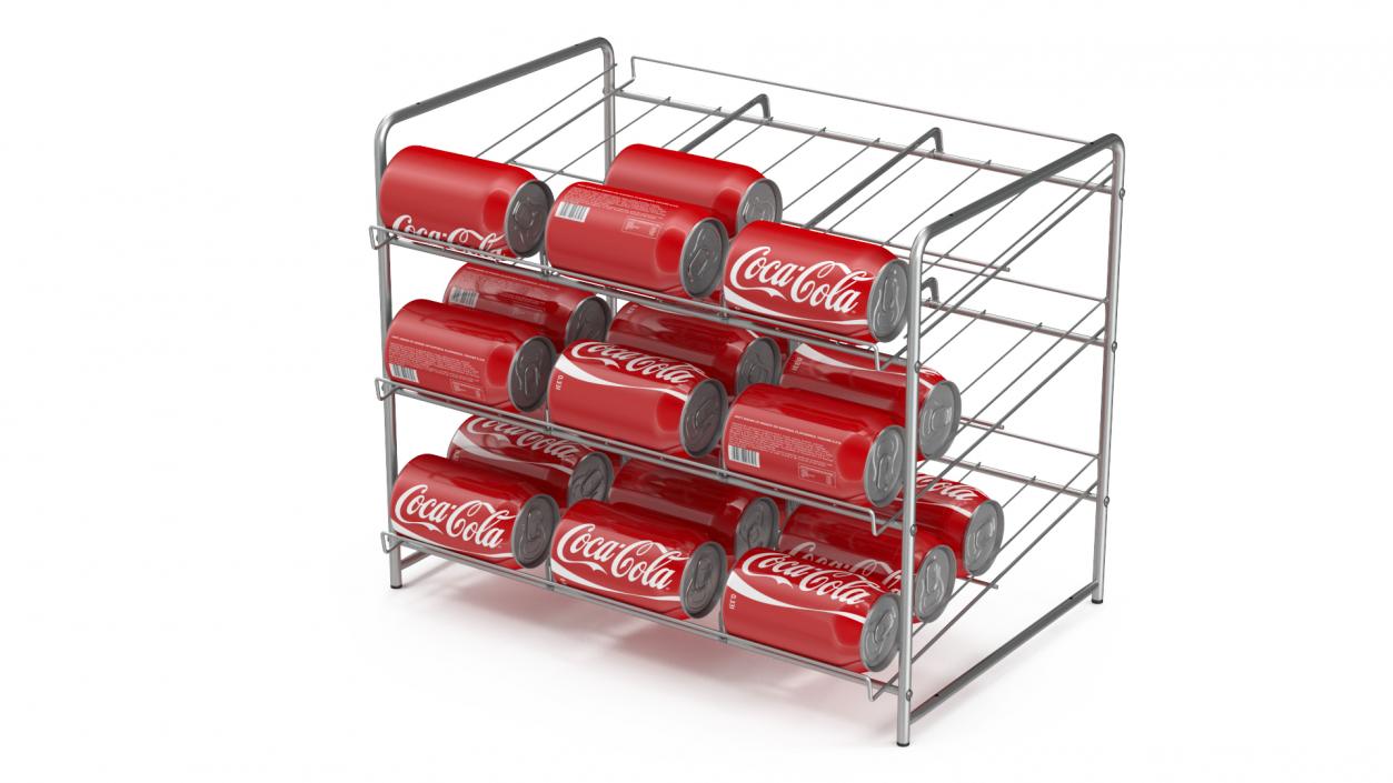 3D Soda Can Dispenser with Cola Cans model