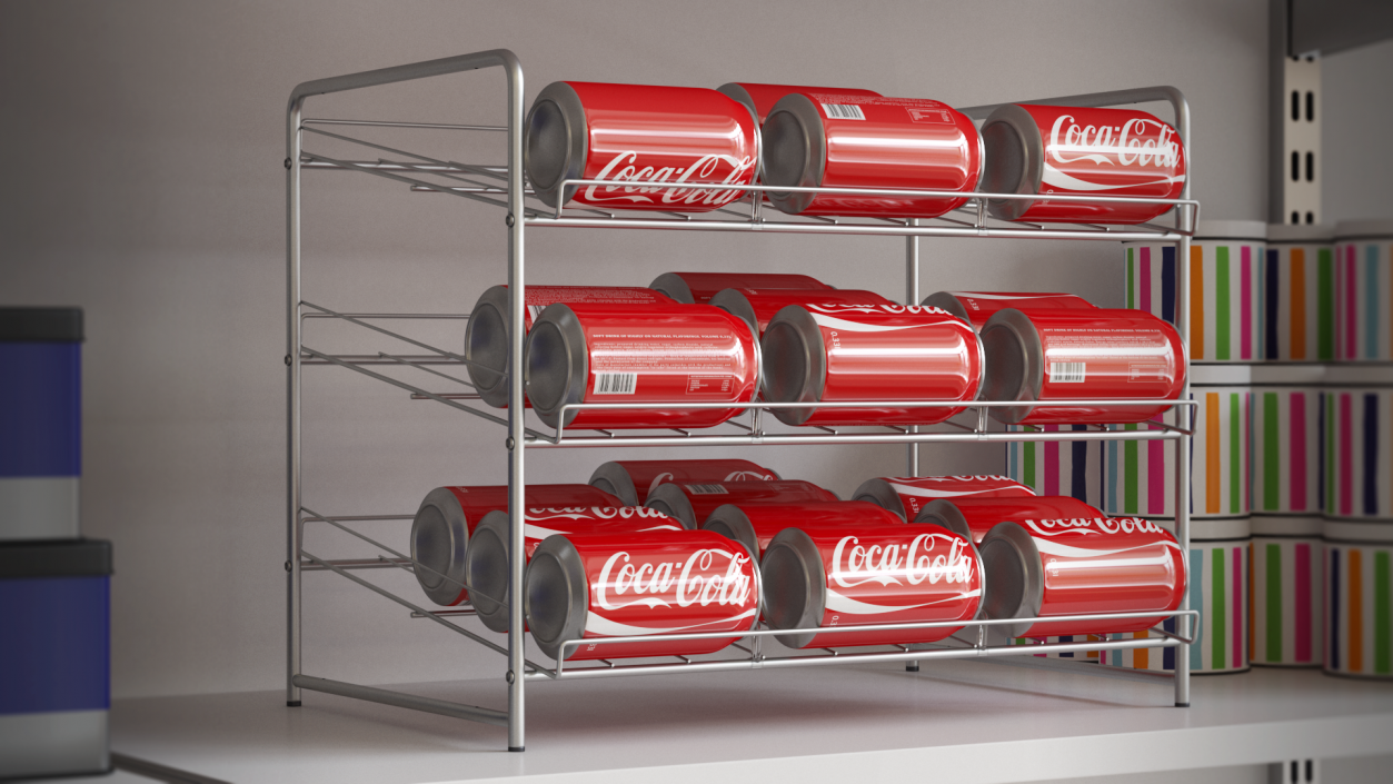 3D Soda Can Dispenser with Cola Cans model