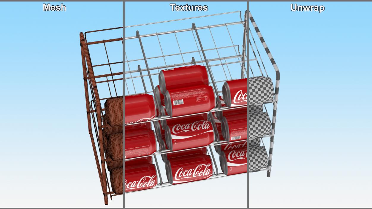 3D Soda Can Dispenser with Cola Cans model