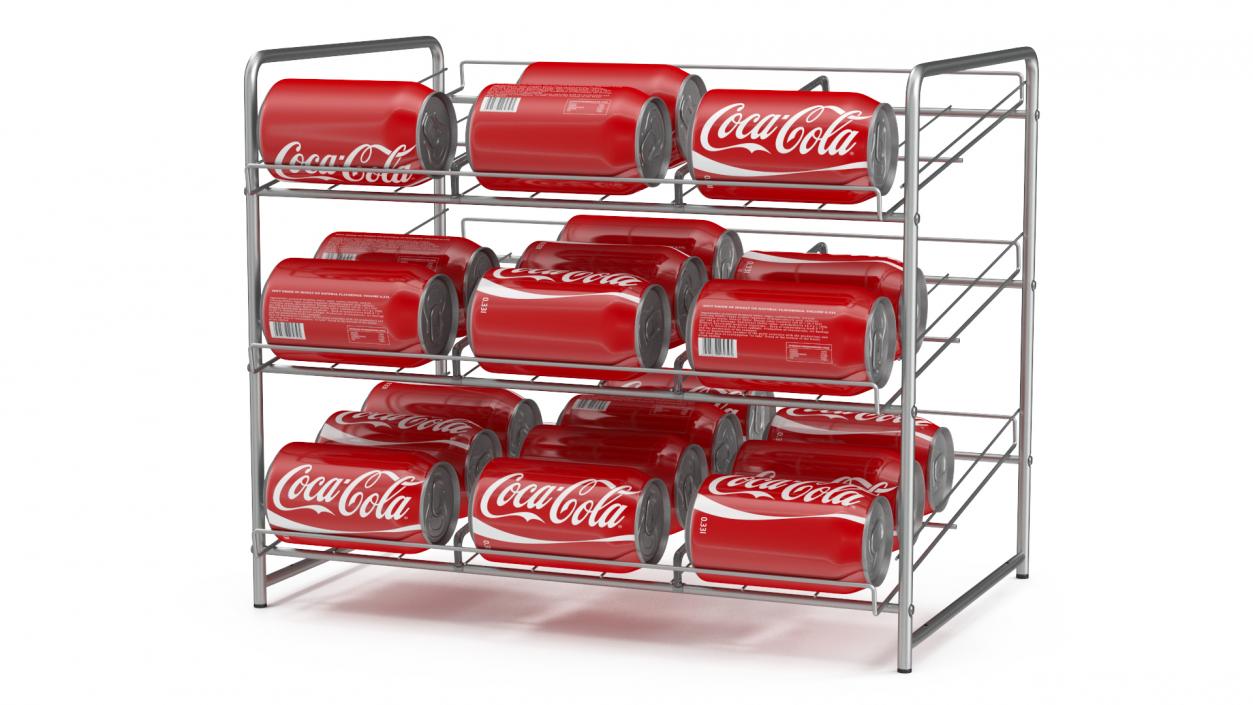 3D Soda Can Dispenser with Cola Cans model