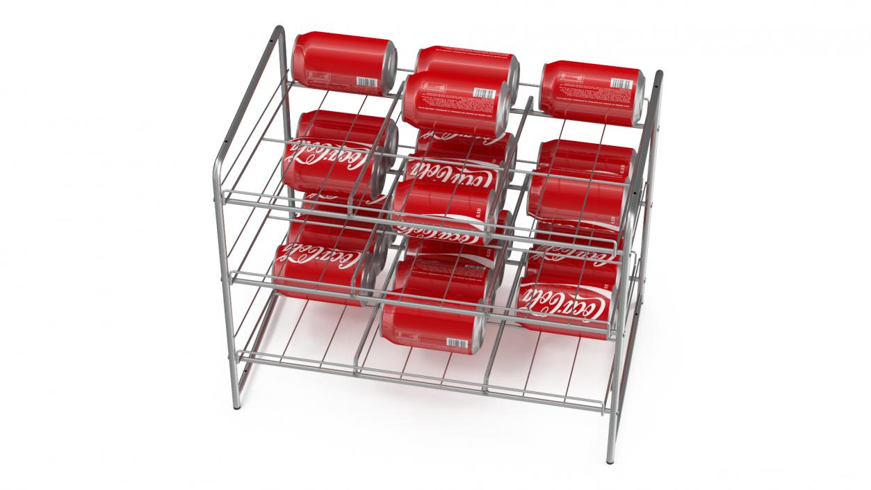 3D Soda Can Dispenser with Cola Cans model