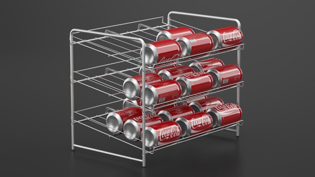 3D Soda Can Dispenser with Cola Cans model