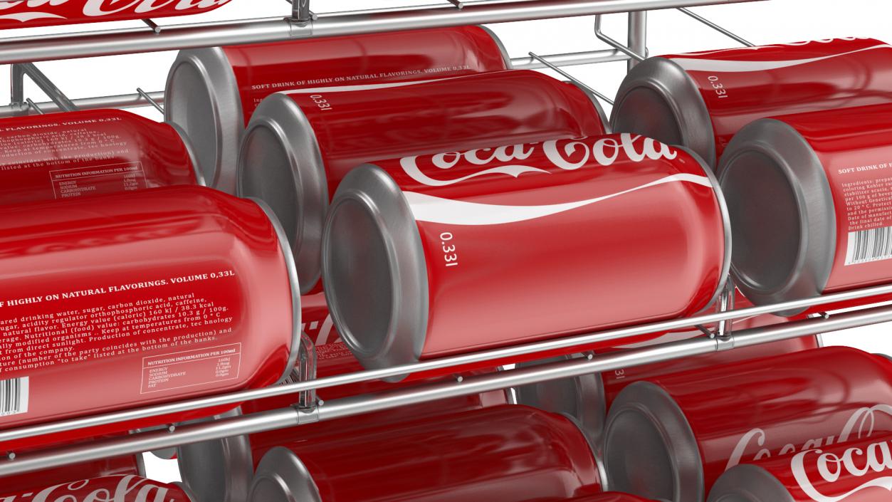 3D Soda Can Dispenser with Cola Cans model