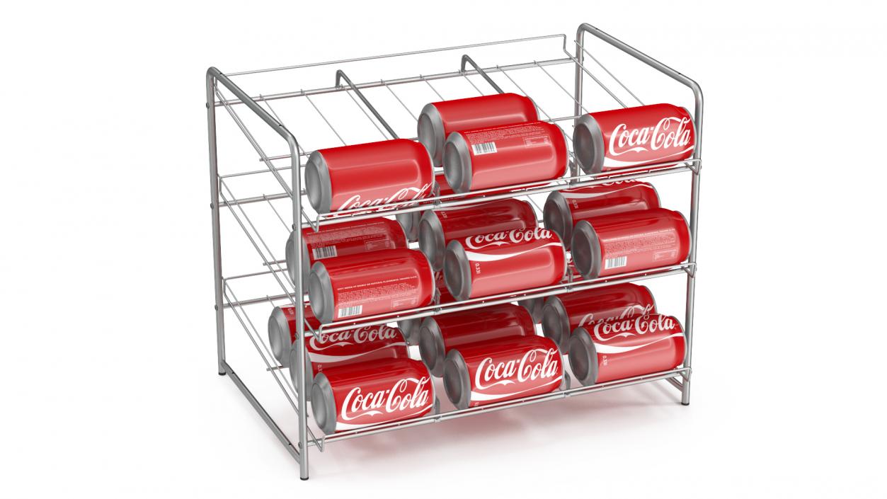 3D Soda Can Dispenser with Cola Cans model