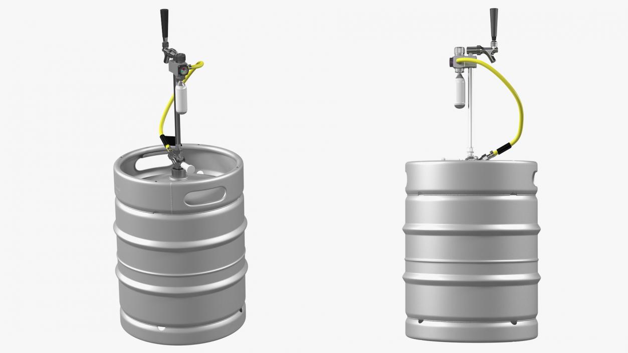 3D model Beer Keg 50L with Portable Tap