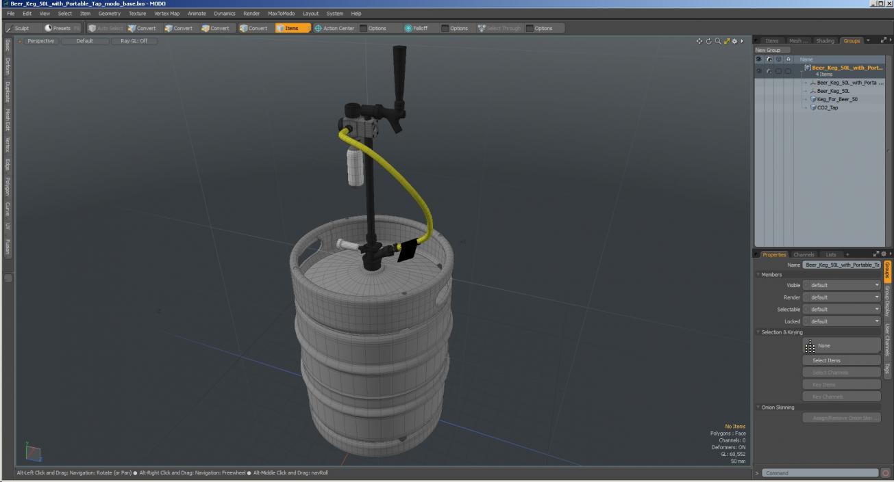 3D model Beer Keg 50L with Portable Tap