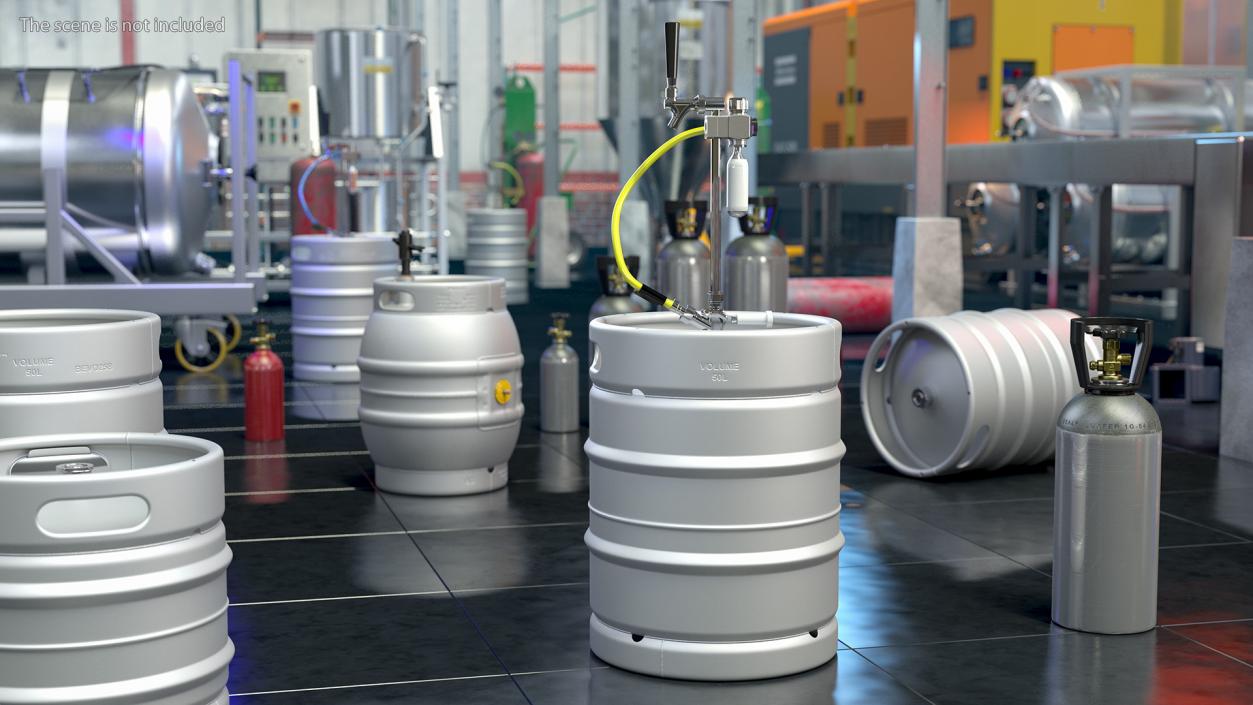 3D model Beer Keg 50L with Portable Tap