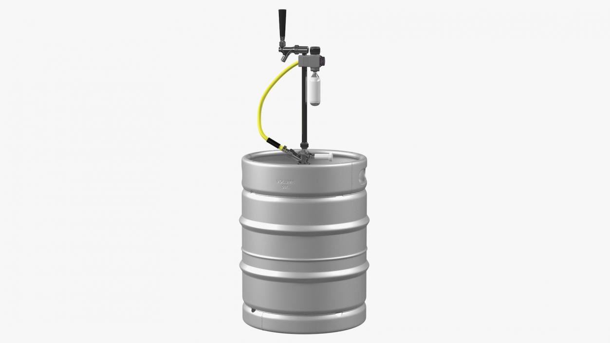 3D model Beer Keg 50L with Portable Tap