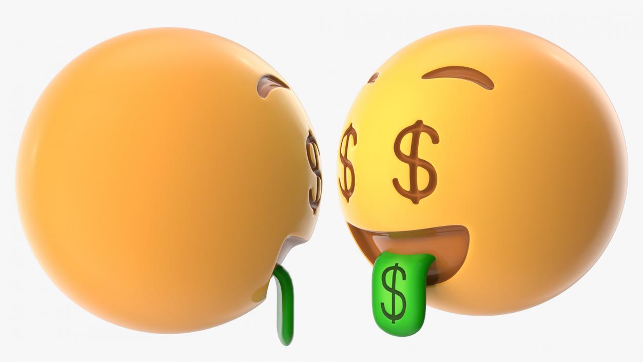 3D Money Face Emoji