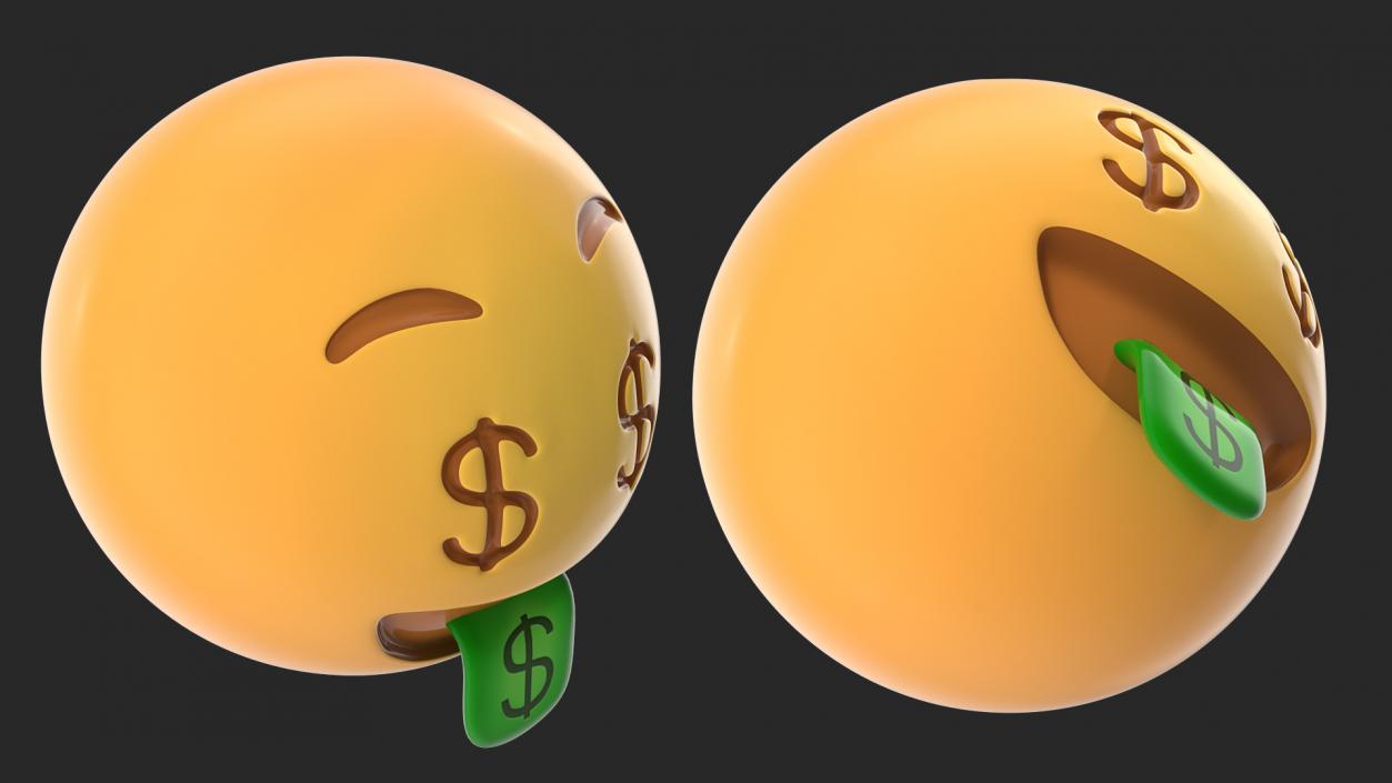 3D Money Face Emoji