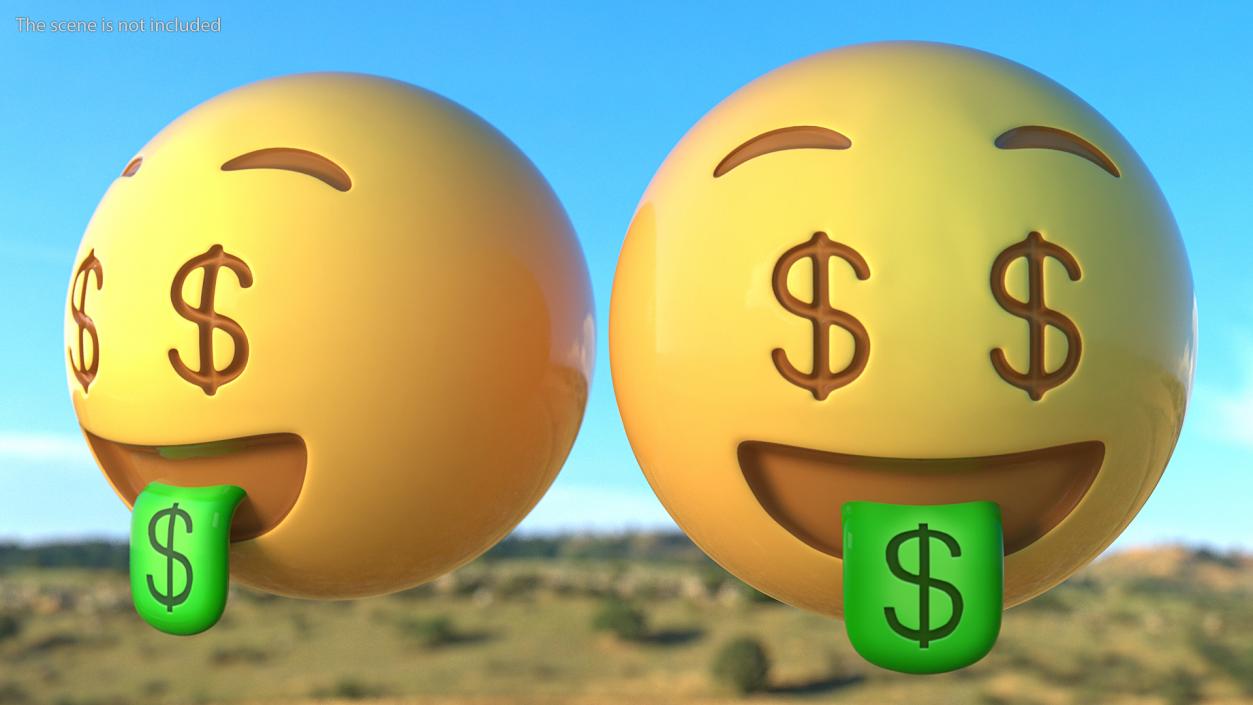 3D Money Face Emoji