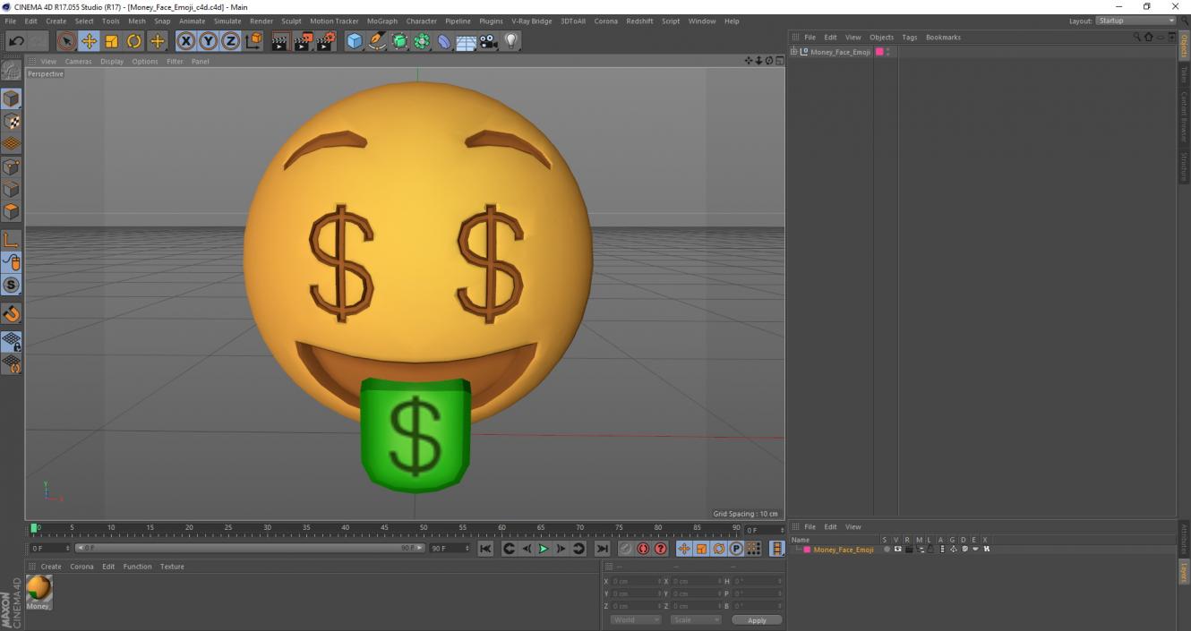 3D Money Face Emoji