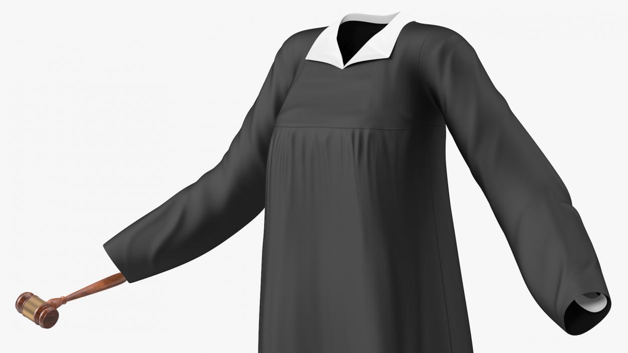 Judicial Robe with Gavel 3D model