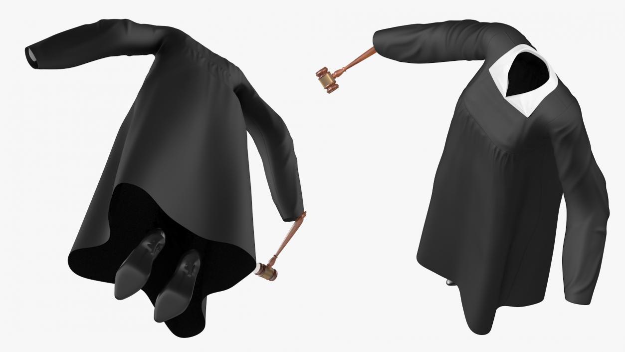 Judicial Robe with Gavel 3D model