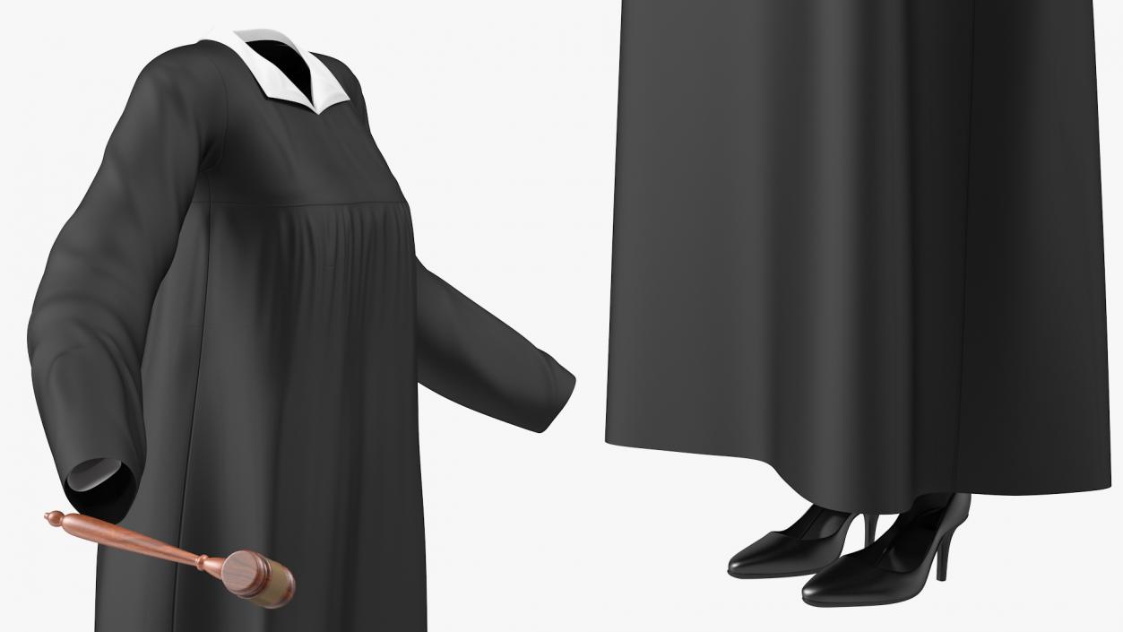 Judicial Robe with Gavel 3D model