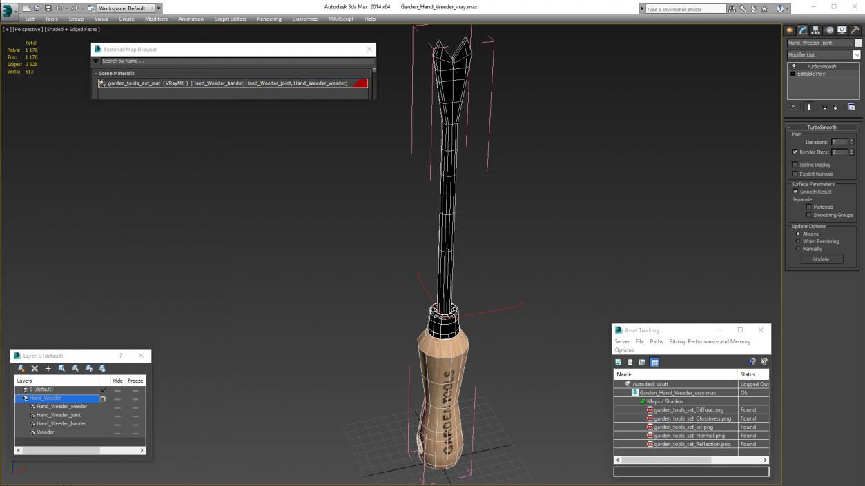 3D Garden Hand Weeder model