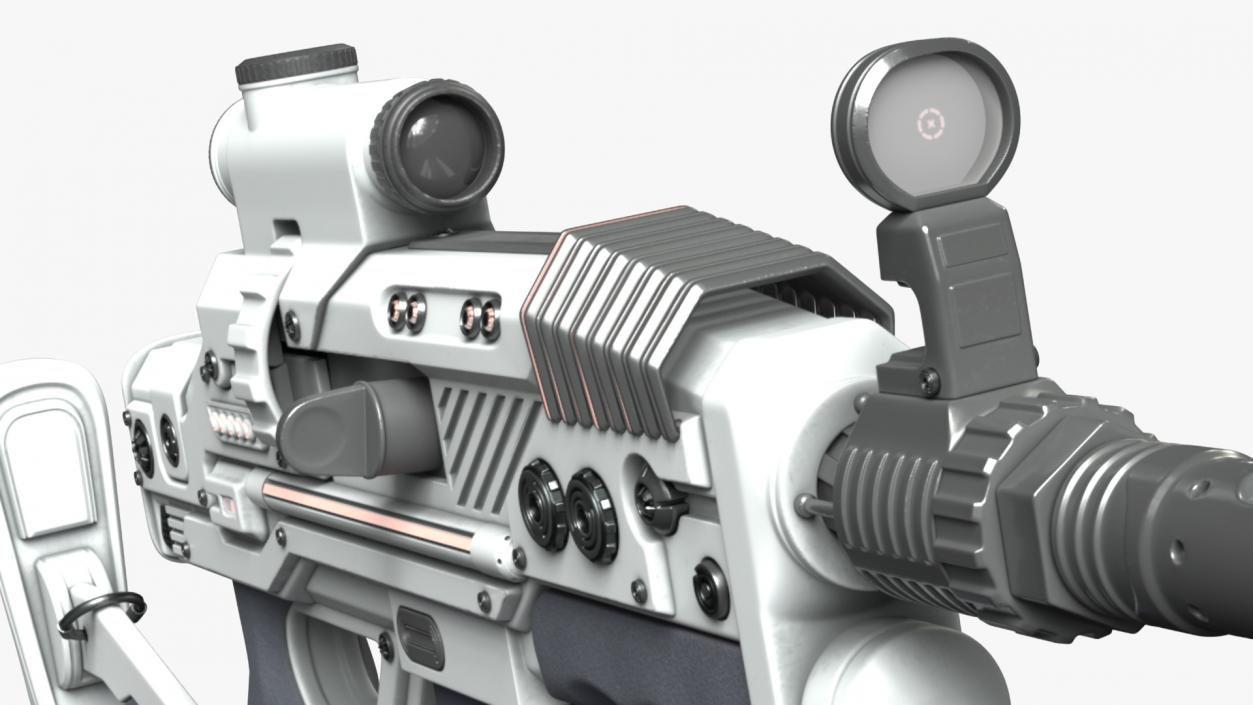 Futuristic Armored Robot with Rifle 2 3D