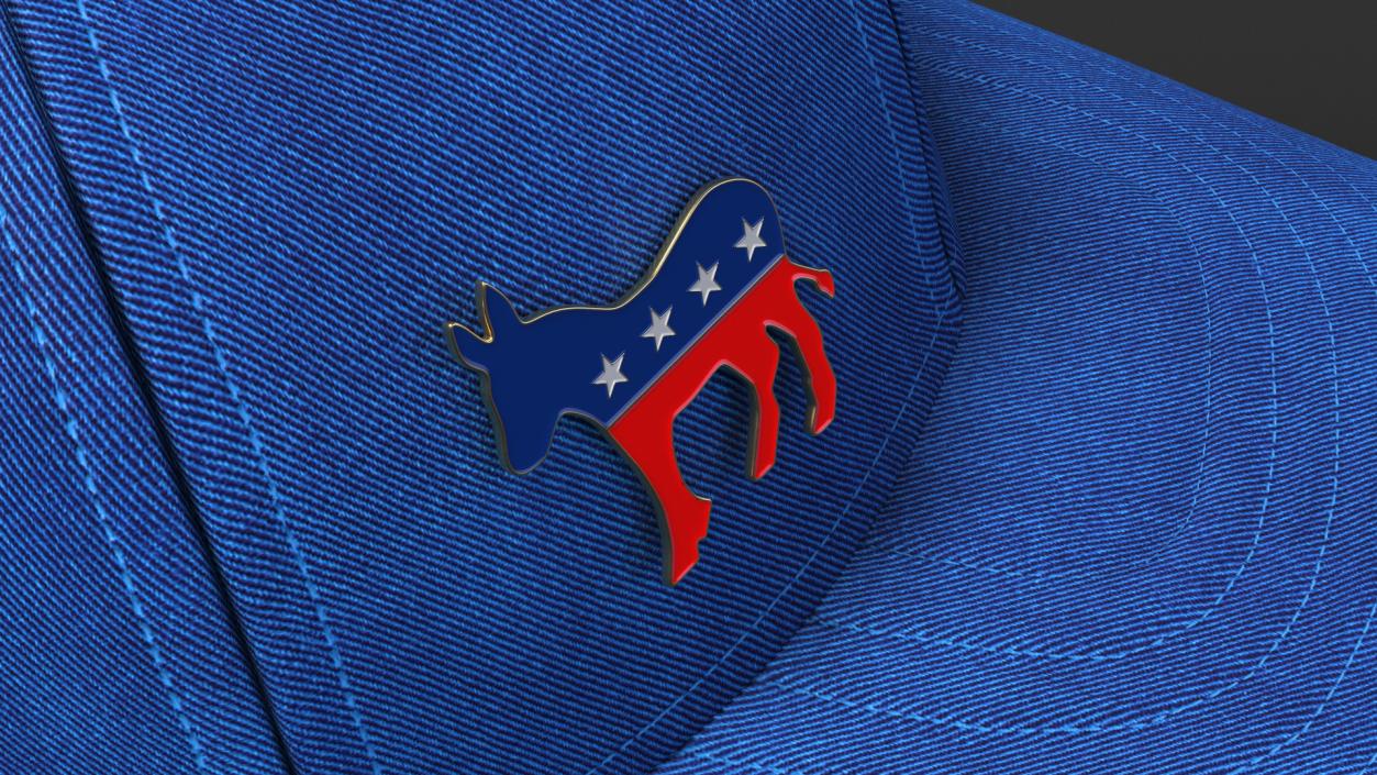 Baseball Cap with Icon of Democratic Party 3D