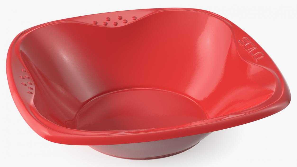 Solo Squared Plastic Bowl Red 3D model