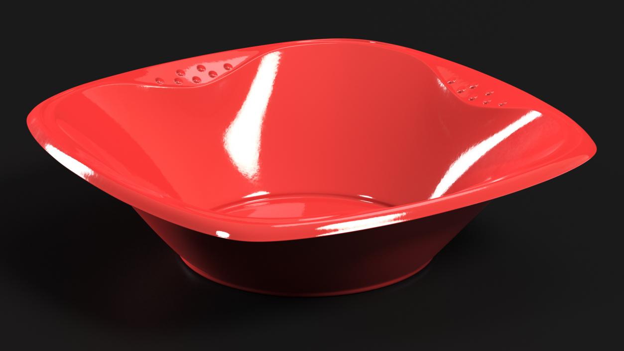 Solo Squared Plastic Bowl Red 3D model