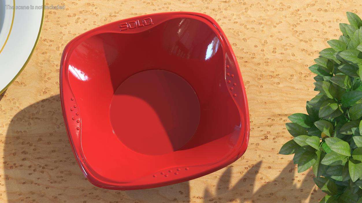 Solo Squared Plastic Bowl Red 3D model