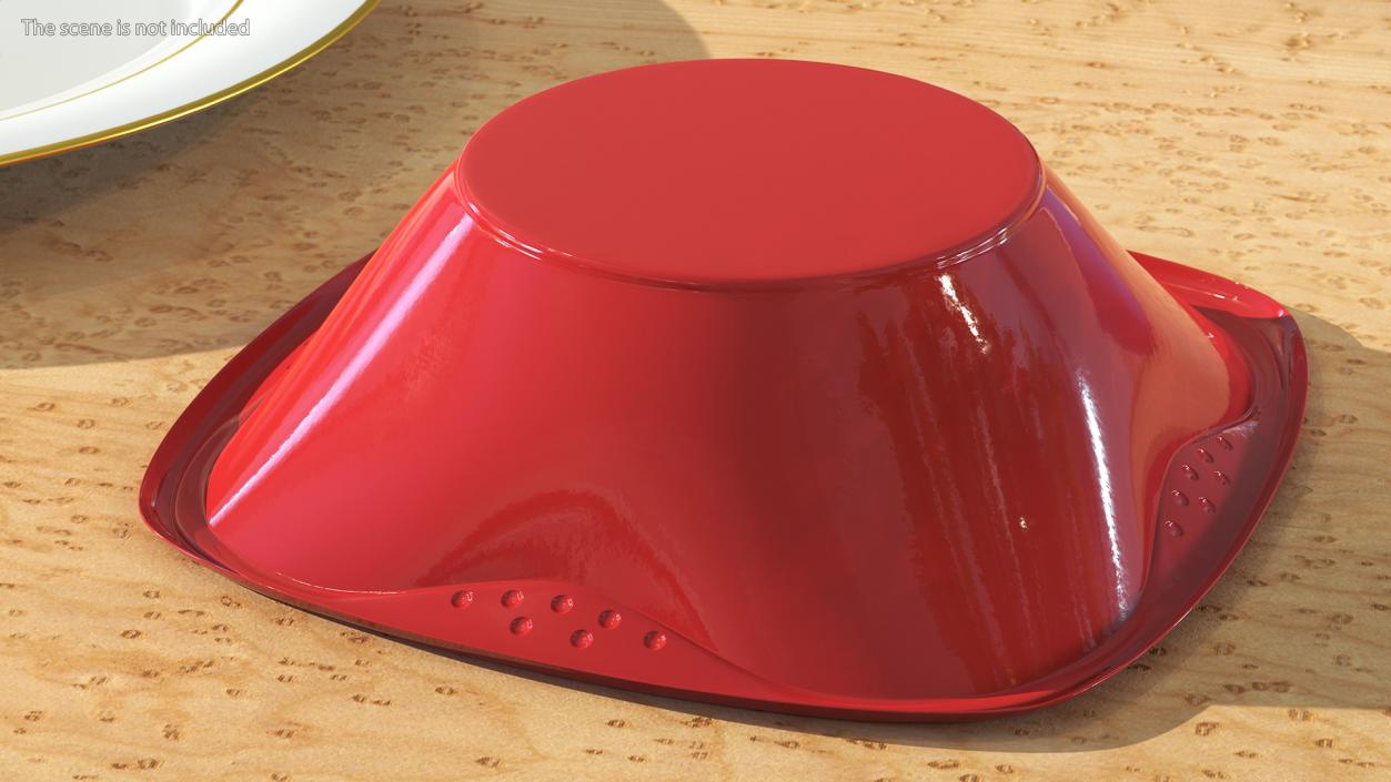 Solo Squared Plastic Bowl Red 3D model