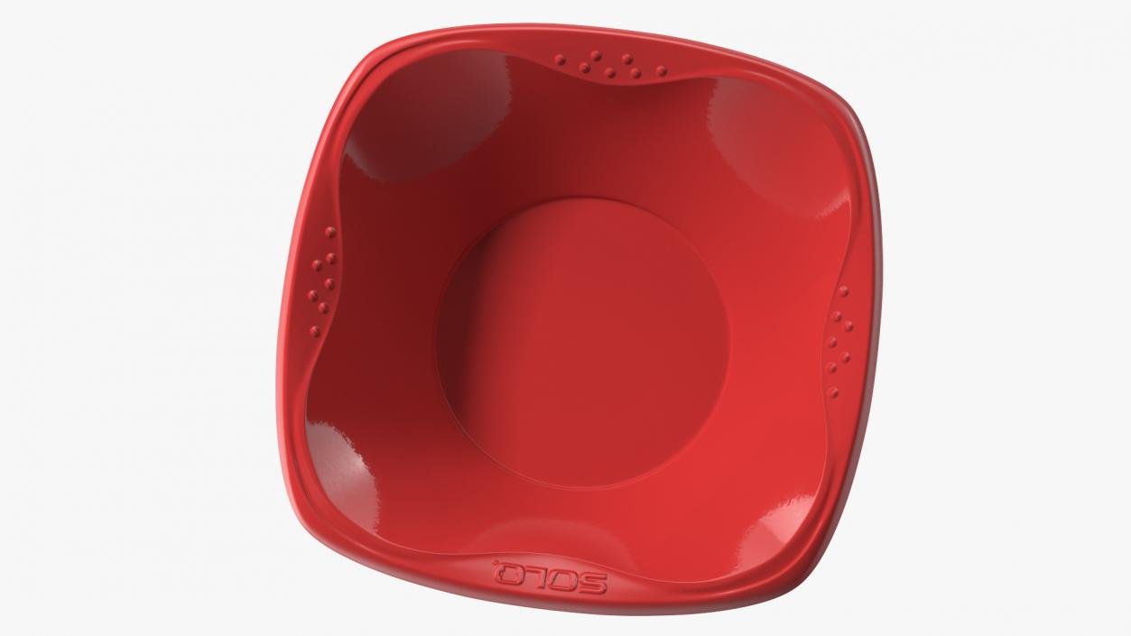 Solo Squared Plastic Bowl Red 3D model